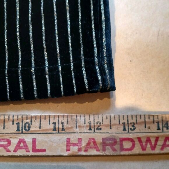 Forever 21 Two Piece Set Crop Top Wide Leg Pants 1X/2X Black Velvet Gold Stripe - Picture 15 of 16